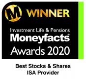 Moneyfacts Awards 2020 – Best Stocks and Shares ISA Provider award