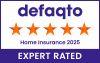 Defaqto 5-star expert rated for Home Insurance (Plus) 2025