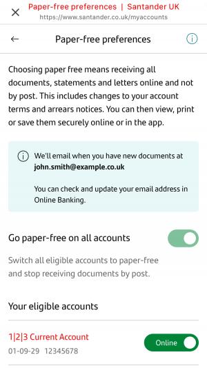 Paper Free And E-Documents | Santander UK