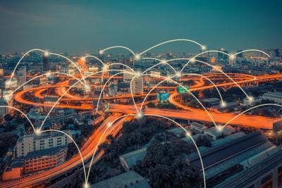 621358098 cityscape and technology and network connection concept